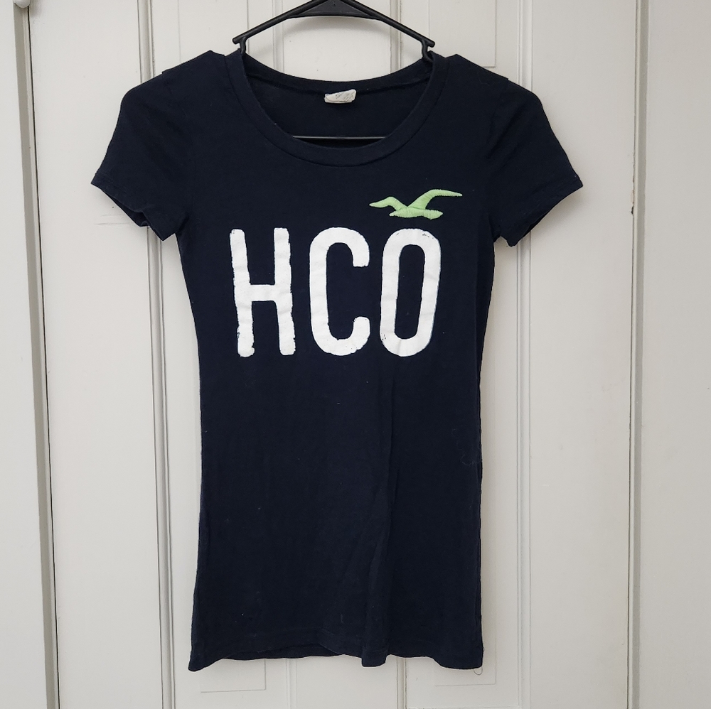 Navy Hollister Graphic Tee